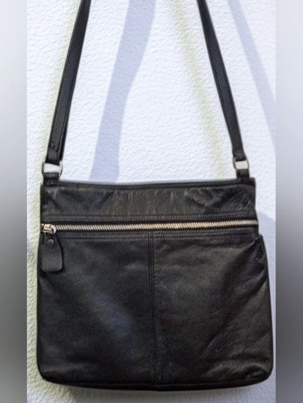 Margot Black Leather Slim Crossbody Bag - Picture 6 of 6